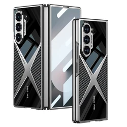 Fashion X Style Electroplated Hard PC Back Cover Case for Samsung Galaxy Z Fold 6 5 4 3 with Glass Screen Film