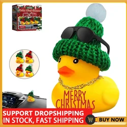 Rubber Duck Car Decor Christmas Car Duck Decoration Duck Car Dashboard Ornaments With Mini Hat For Christmas Decor And Home