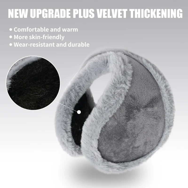 Simple Thicken Men Women Winter Velvet Keep Warm Fur Fleece Earmuffs Fashion Plush Cloth Wrap Cover Ear Muff Band Warmer Earflap