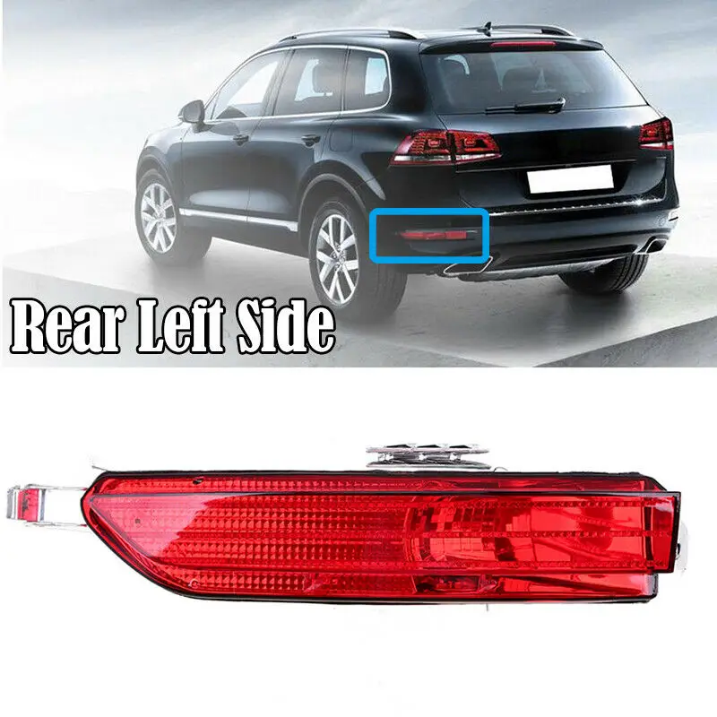 Car Red Rear Fog Lamp Bumper Cover Reflector for 2011-2014 7P6945701D 7P6945702D Left