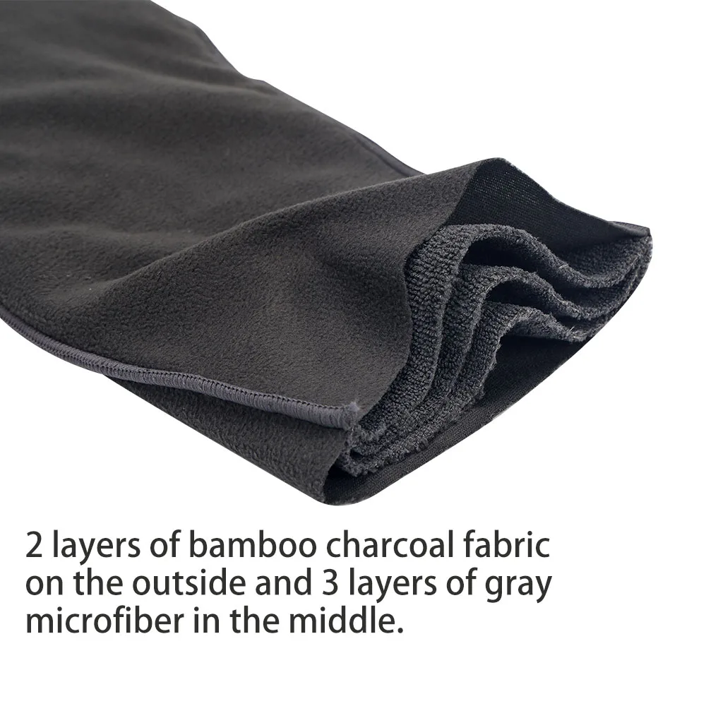 Biai-Bamboo Carvão Adulto Fraldas, Reutilizável, Lavável, Microfibra, Inserção, Respirável, Pele-Friendly, 3pcs