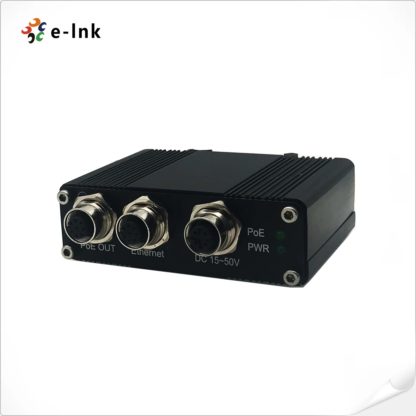 Inyector PoE Gigabit 802.3at Industrial 10 100 1000M 30W Power Over Ethernet Inyector Conector M12