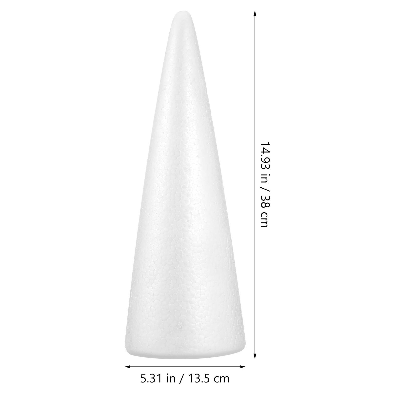 

2pcs Foam Cones 38X13.5Cm Craft Cone For Kids Diy Christmas Tree Decoration Sculpture Project Children Educational White Tree