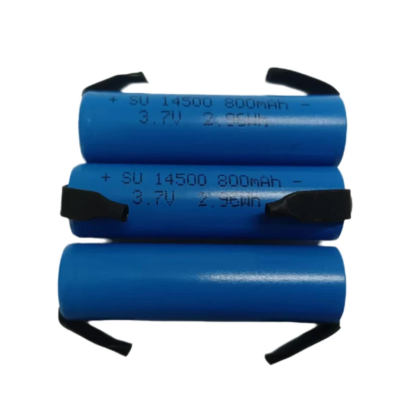 3.7V 14500 800mAh リチウムイオン電池 ICR14500 溶接接合充電式リチウム電池 LED 懐中電灯ヘッドライト AA 電池用