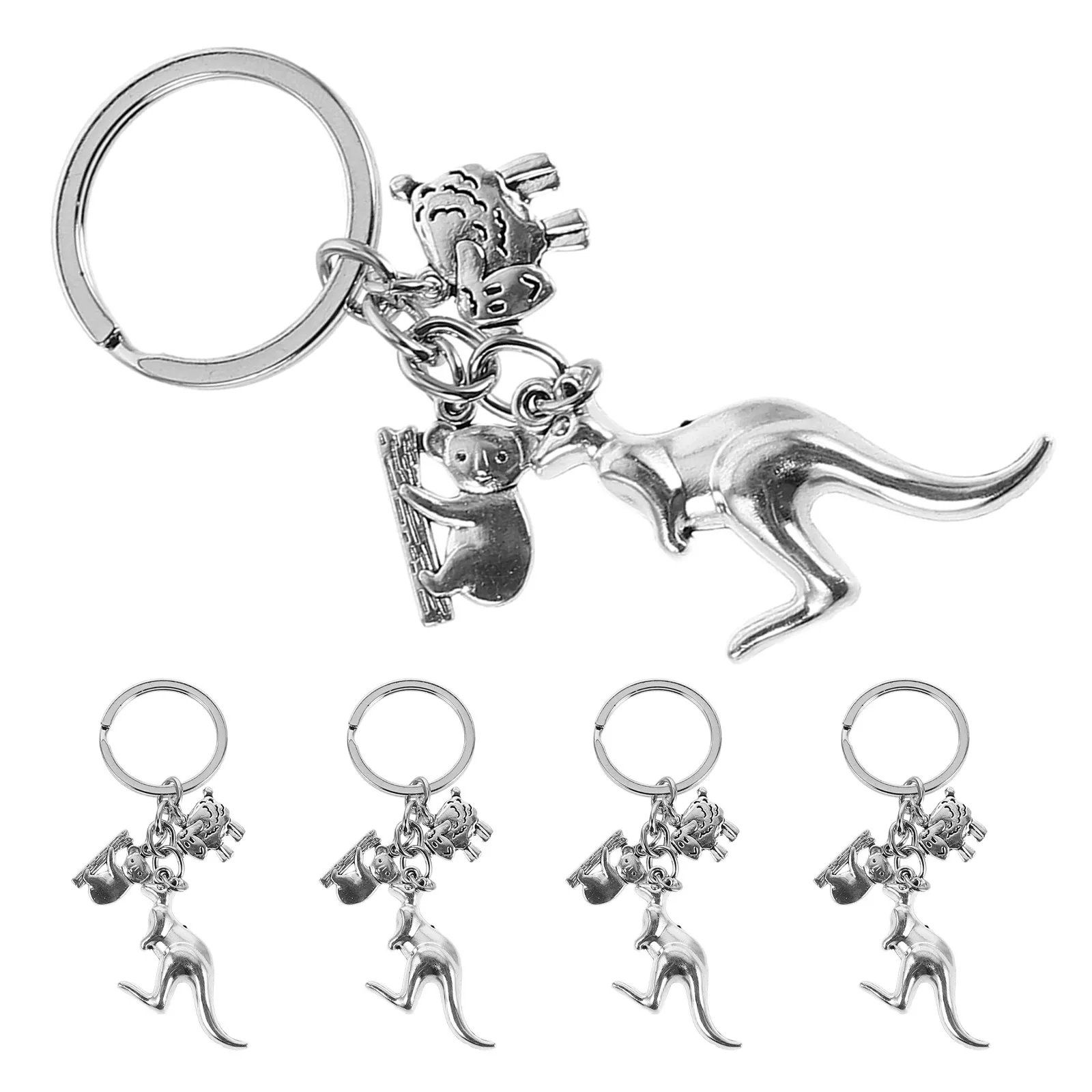 5 Pcs Australian Specialty Jewelry Souvenirs Keychain Keyring Animal Pendant Keychains for Women