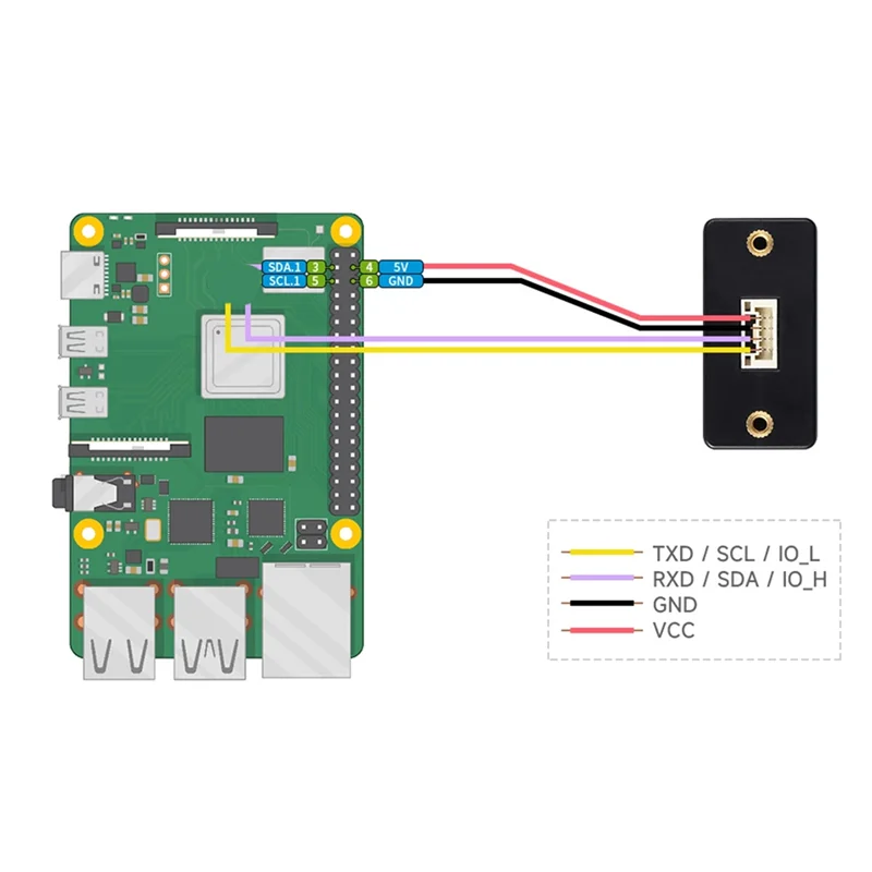 AT41 50M TOF مستشعر المدى بالليزر ± 3 سم دقة 100 هرتز 100 كيلو لوكس المناعي UART I2C I/O للطائرة بدون طيار الروبوتية المرورية الذكية