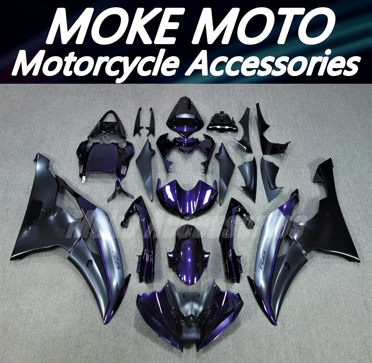 

Moke moto Motorcycle Fairings Kit Fit For YZF R6 2008 2009 2010-2014 2015 2016 Bodywork Set ABS Injection Matte black purple