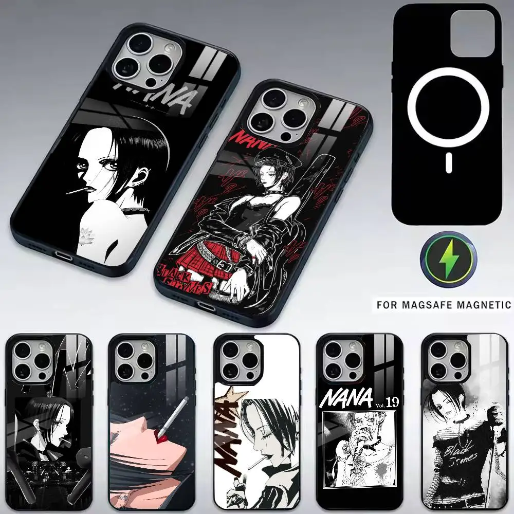

A-Anime Cool Nana O-Osaki Line Phone Case For iPhone17,16,15,14,13,12,11 Plus,Pro Magnetic with Magsafe Wireless Charging