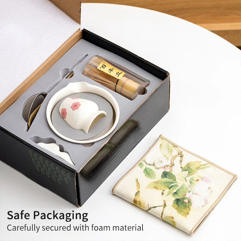 

4/7PCS Japanese Matcha Tea Set Premium Color Box Ceramic Bowl & Bamboo Whisk, Complete Traditional Tea Ceremony Tools