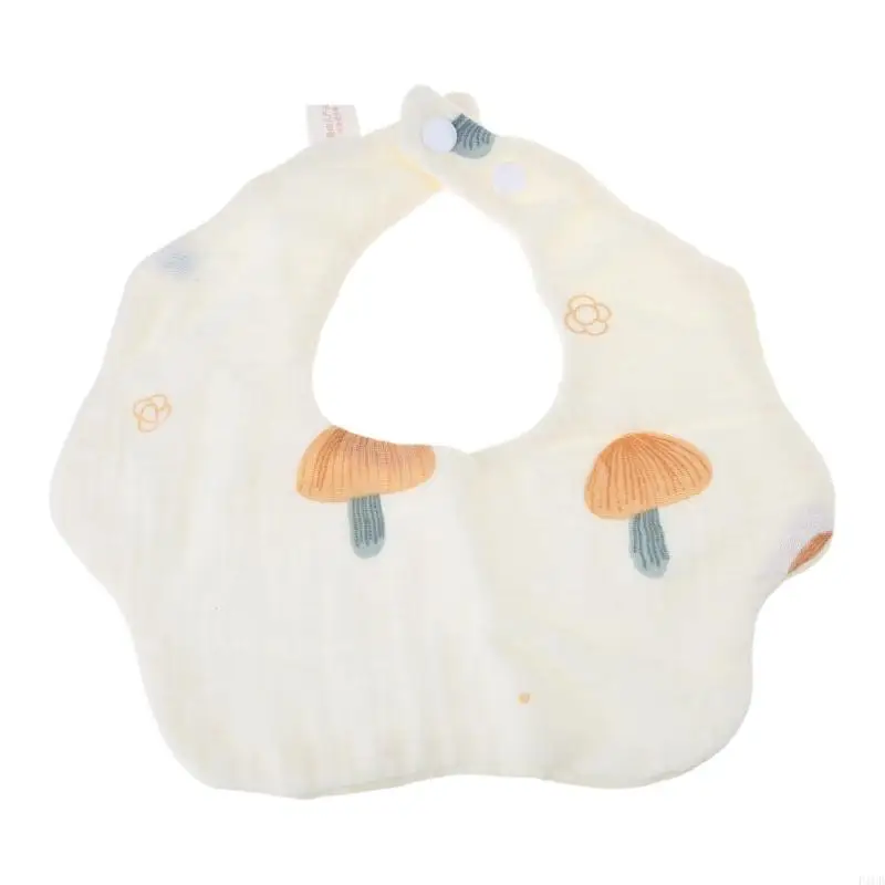 F1CB Soft Bib for Baby Eating Newborn Drooling Bib High Absorbent Burp Cloth Neck Scarf Infant Unisex Breathable Teething Bib