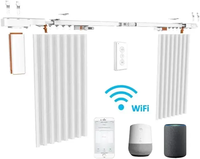 Smart Curtain System, Heavy Duty Electric Curtain Rod, WiFi Control, Timer Setup, Work with Alexa