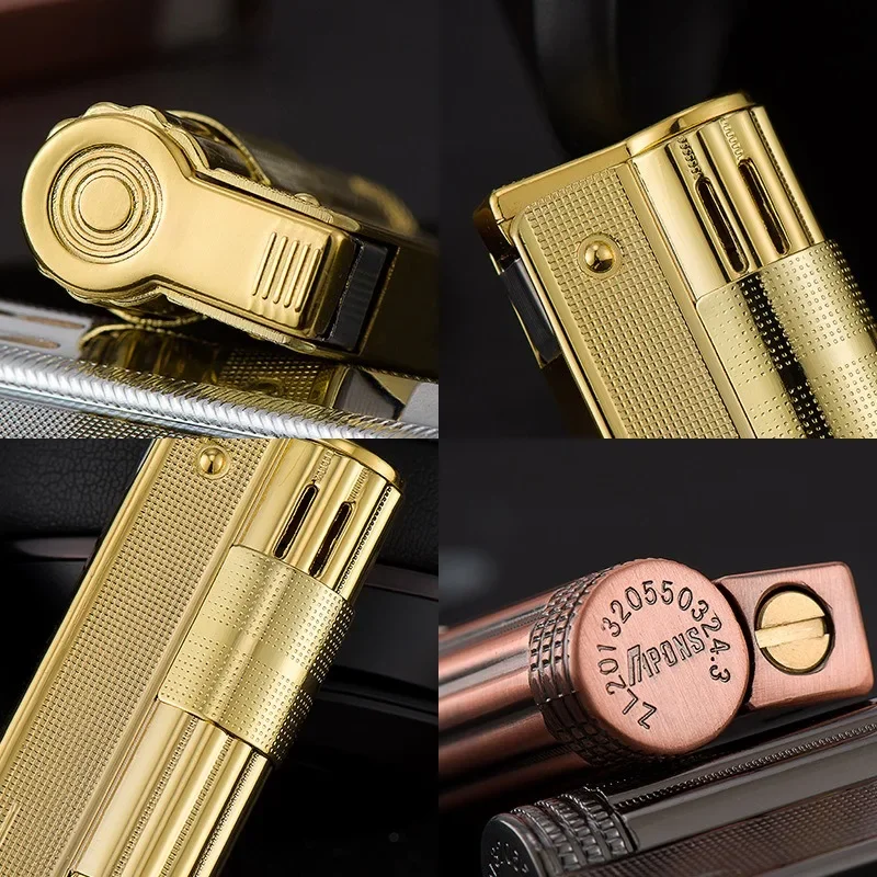 Luxury Creative Windproof Vintage Genuine Metal Alloy Vintage Kerosene Lighter Men Cigarette Oil Lighter