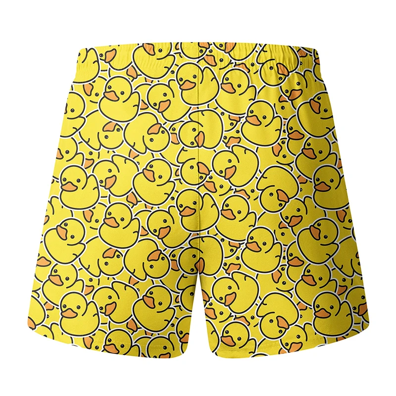 Men's Prank Duck Print 2 in 1 Beach Shorts with Phone Pocket Summer Casual Funny Board Shorts Quick Dry Swim Trunks Swimwear image 5