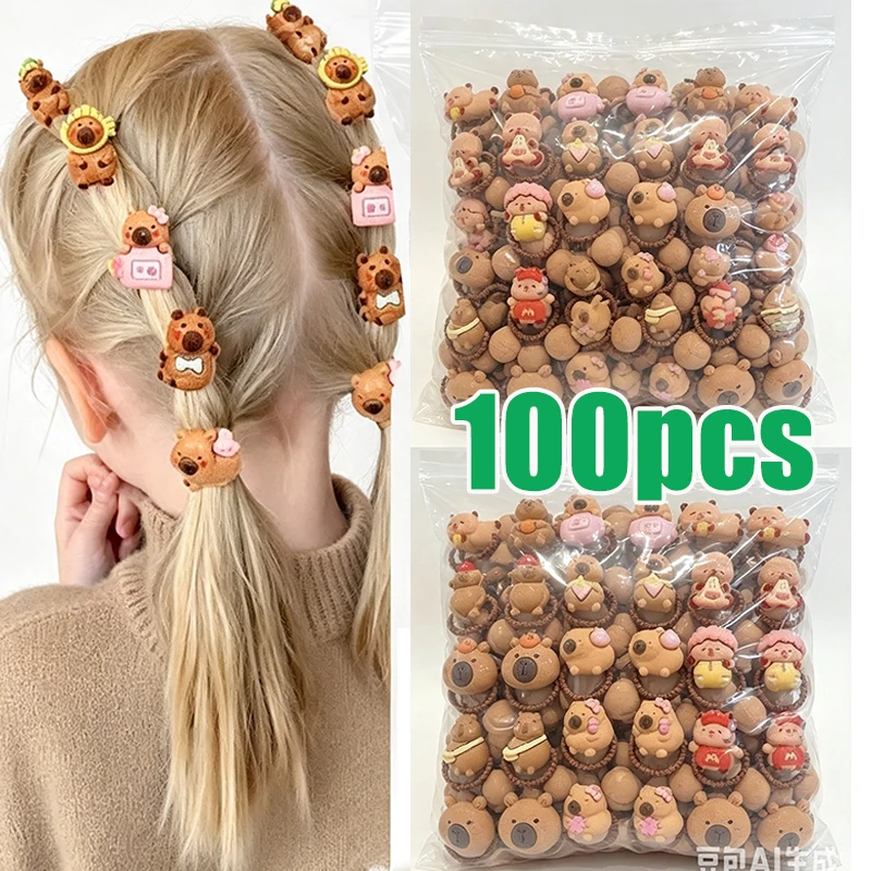 Resin Art For Kids - Cartoon Capybara Hair Ties for Children