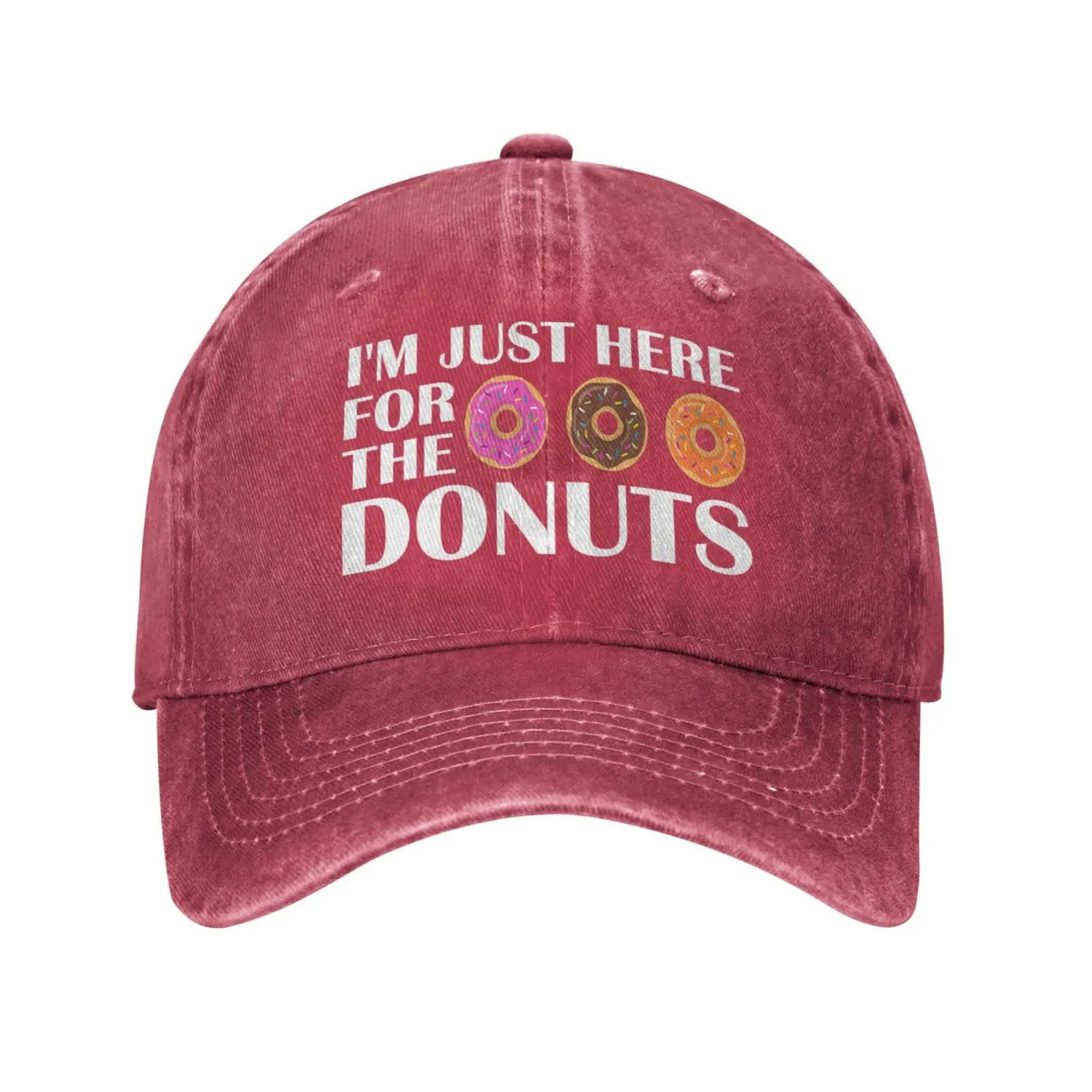 

I'm Just Here for The Donuts Baseball Cap Funny for Men Women Denim Hat Washed Cotton Fashion Cap Unisex Adjustable Sports