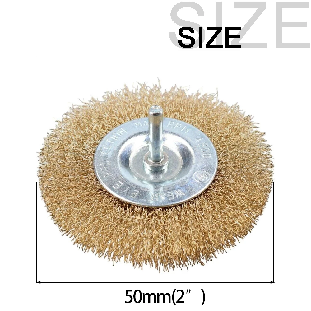 Steel Wire Brush Brass Plated Wheels Coarse Carbon Steel Crimped Wire Wheel Rust Removal Electric Drill Tool Accessory