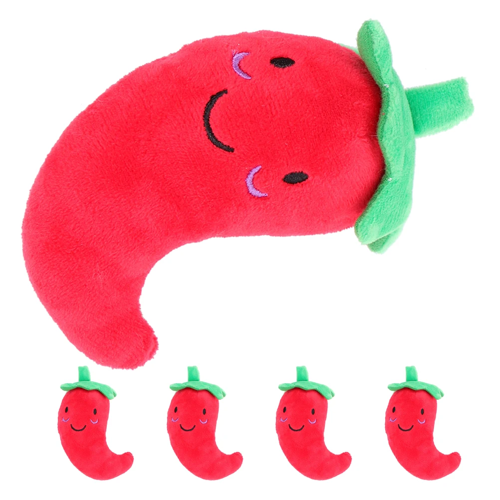 

5 Pcs Pets Entertainment Dog Squeak Squeaky Red Squeeze Making Sound Interactive Chew Chewing for Dogs