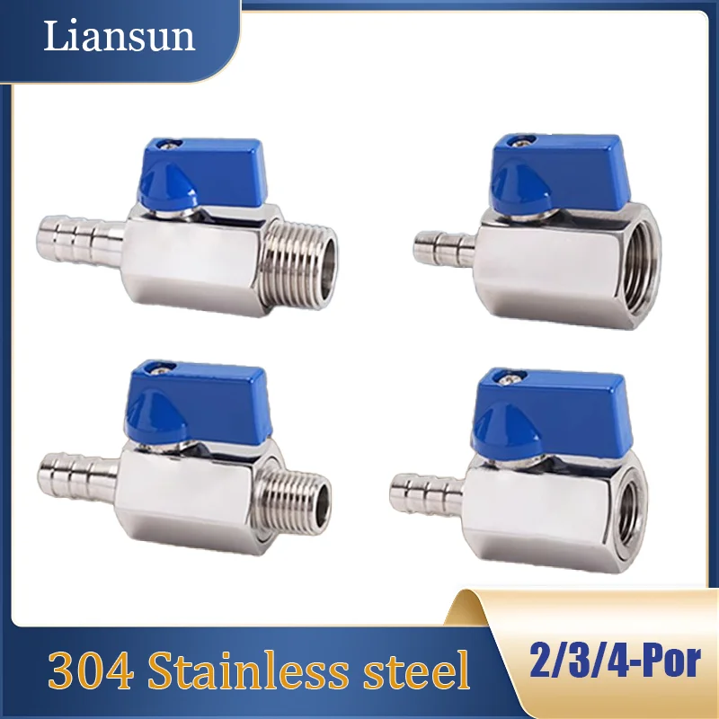 

2/3/4-портовая внутренняя/наружная резьба, шаровой клапан из нержавеющей стали 304, микро-миниатюрный клапан, шланг для быстрого подключения