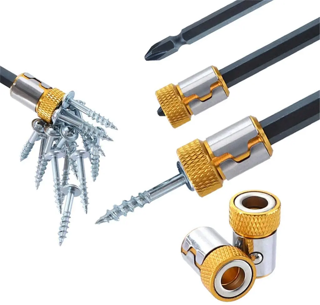 Punta per cacciavite ad anello magnetico in lega di anello magnetico universale da 5 pezzi punta da trapano per magnetizzatore forte anticorrosione