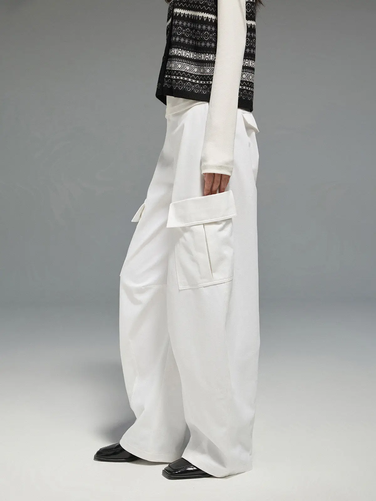 

JUSLIN Casual Long Velvet Cotton Pants with Side kets High Waist Straight Leg Trousers Women's Faion Autumn Winter Spring