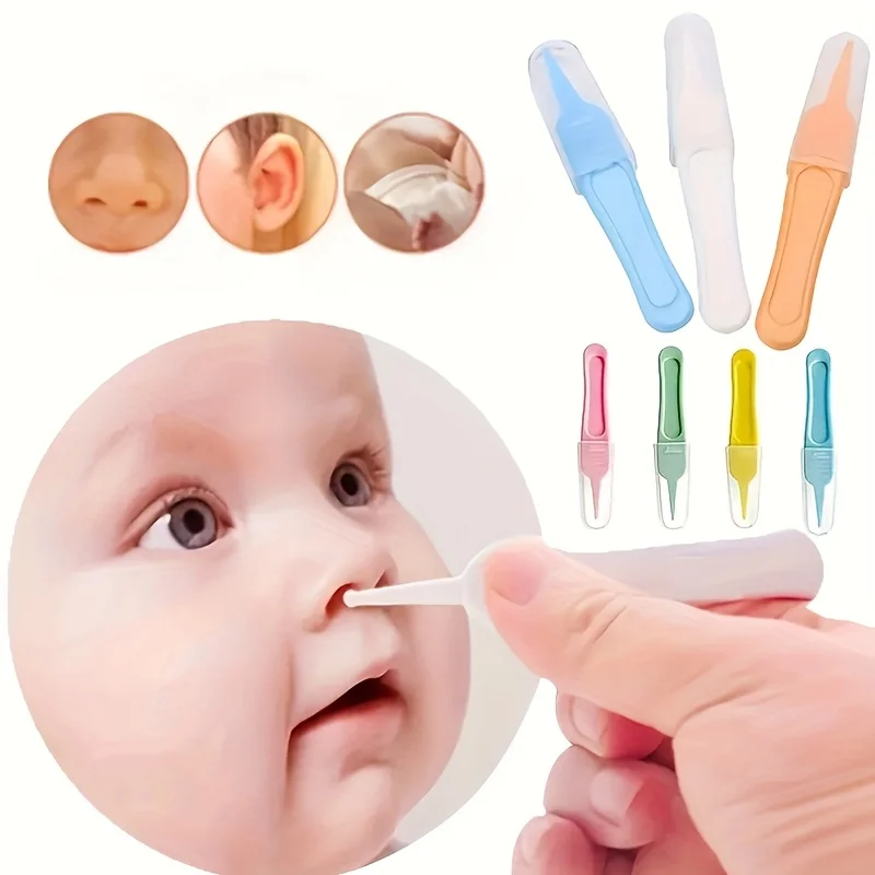 

3-Pieces Baby Nasal Aspirator with Booger Clip Set , Infants Toddlers Kids Nose Ear and Navel Cleaning and Care Tool Kit , Baby