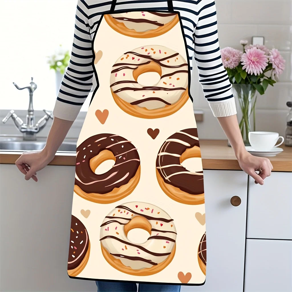 Cute Donut Pattern Apron for Kitchen Cooking Baking Apron Apron Smock Gift for Women
