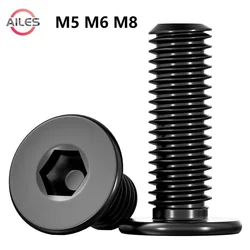 M5 M6 M8 Black 304 Stainless Steel CM Ultra Thin Flat Head Hexagon Socket Head Screws Allen Bolts