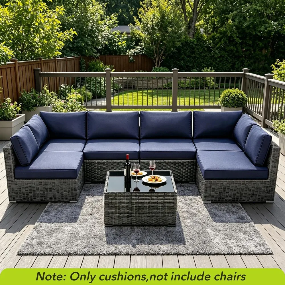 14-Piece for 6-Seat Outdoor Replacement Cushions Waterproof & Fade Resistant Patio Furniture