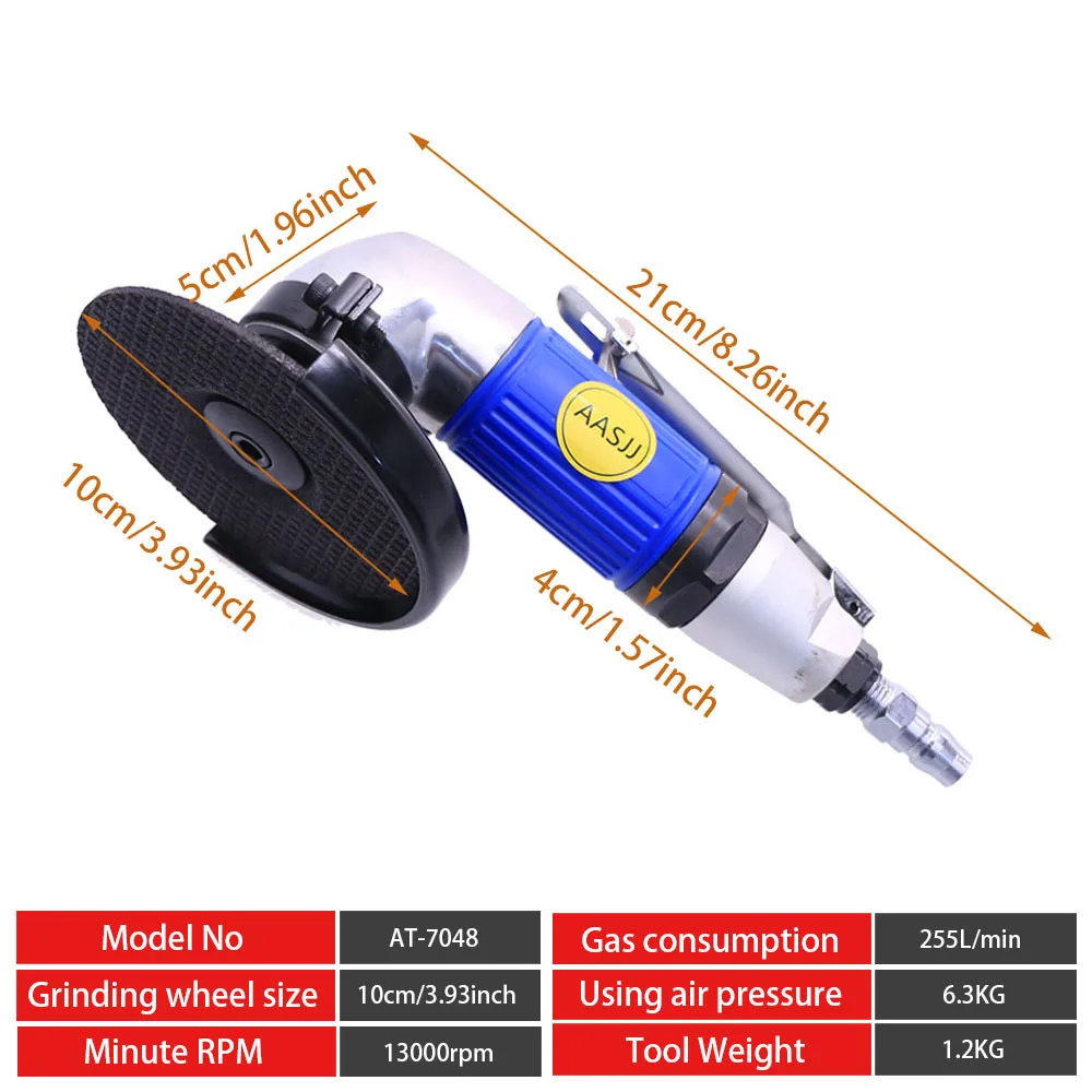 Moedor de ângulo pneumático 4 "/2" ferramenta de corte de ar polidor moedor de ângulo 13000rpm