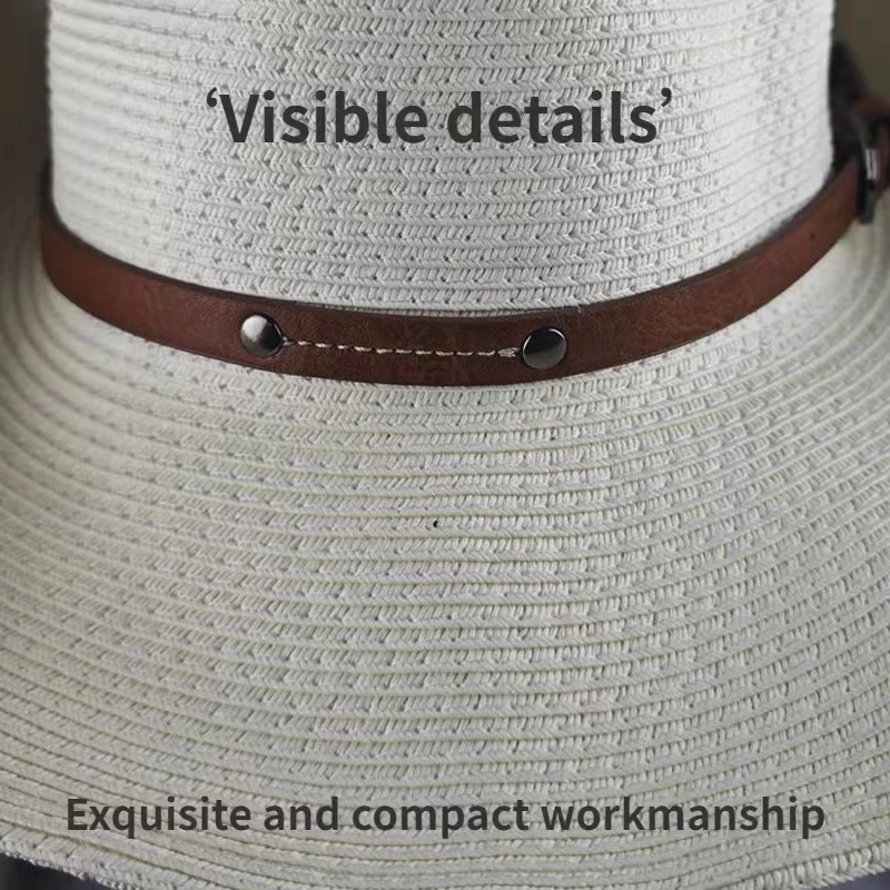 Big Size 62cm Cowboy Hat for Men Women New Foldable Summer Outdoor Beach Jazz Straw Hat UV Sun Protection Travel Fashion Sun Hat