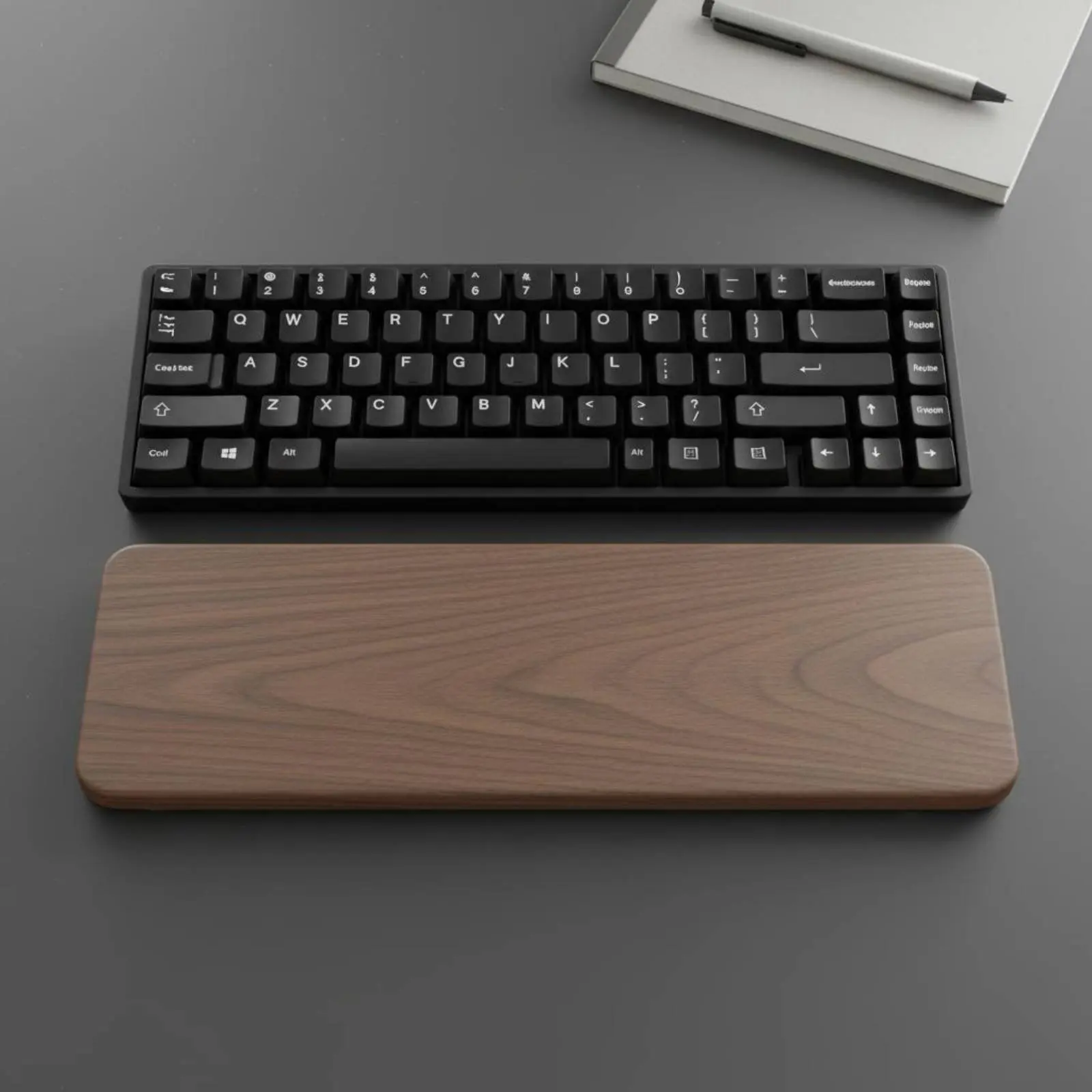 Walnut Keyboard Rest Ergonomic Design Wooden Keyboard Wrist Rest Computer Peripheral Anti-Slip for Competitive Players