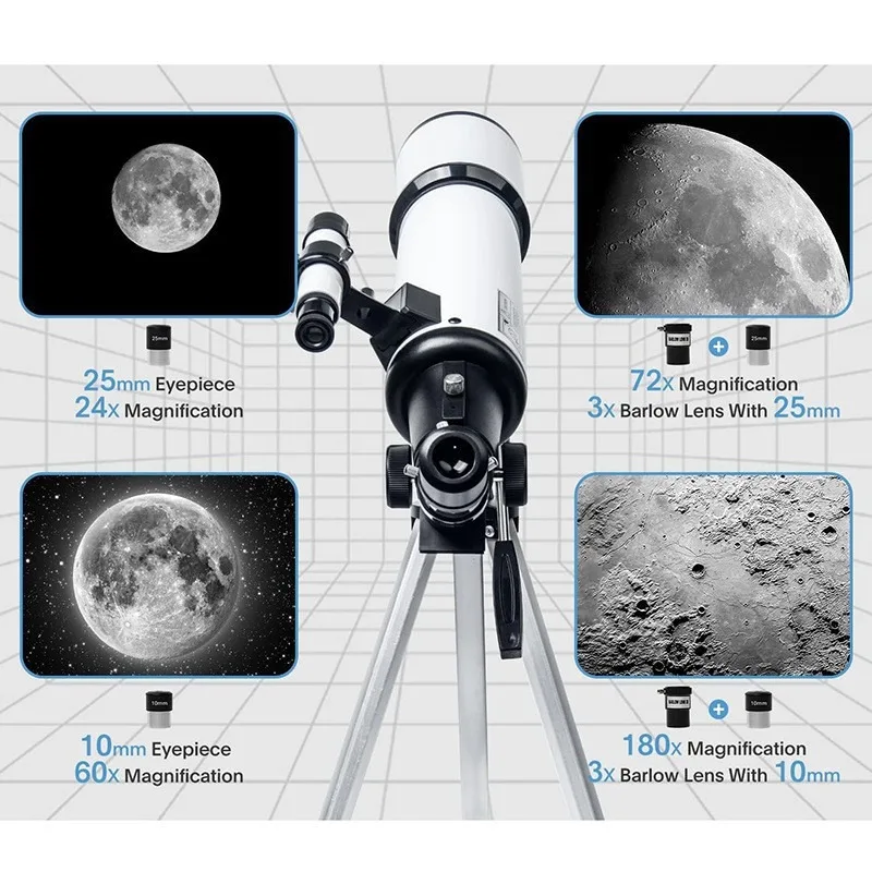 New Arrival 80600 Astronomical Telescope 80EQ High Magnification HD Low Light Vision For Stargazing Moon Observation Outdoor Ast