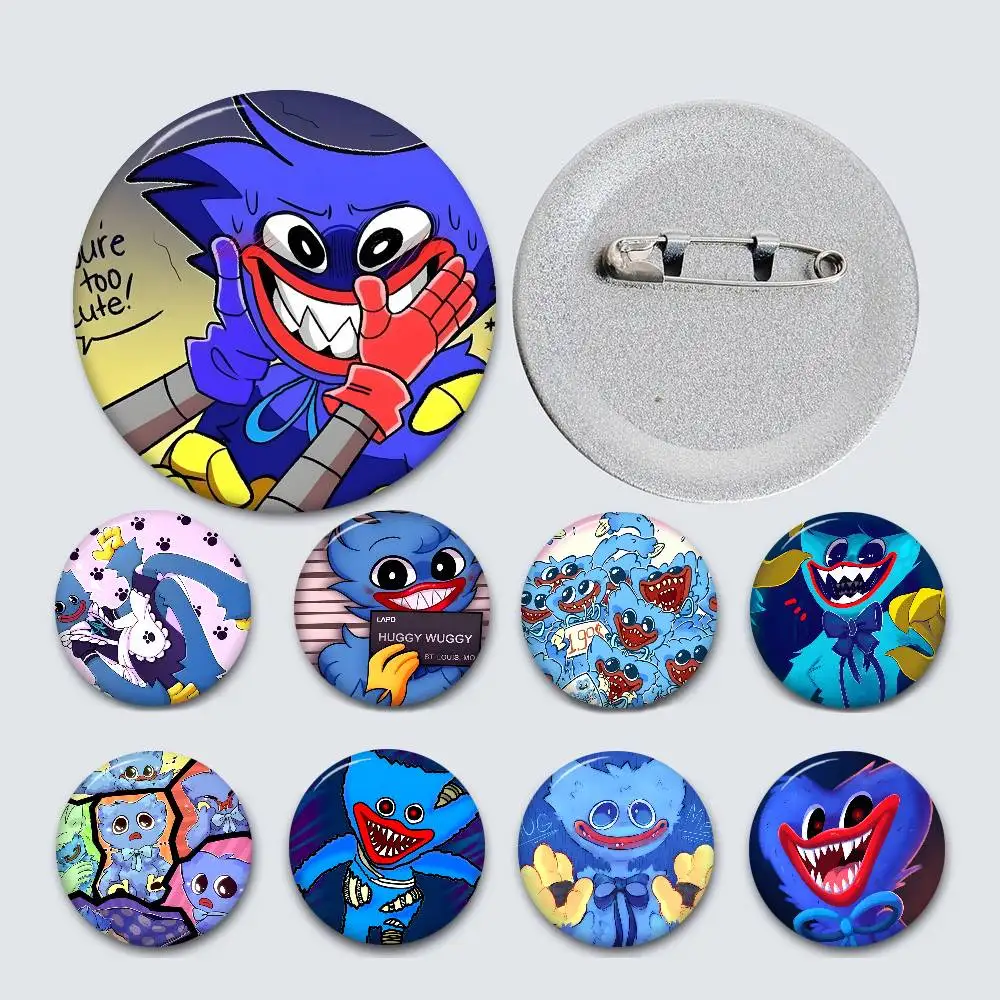 P-POPPYS PLAYTIME H-Huggy-Wuggyes Tinplate Soft Button Pin Brooch Metal Badge Custom Jewelry Accessories Hat Bag Lapel