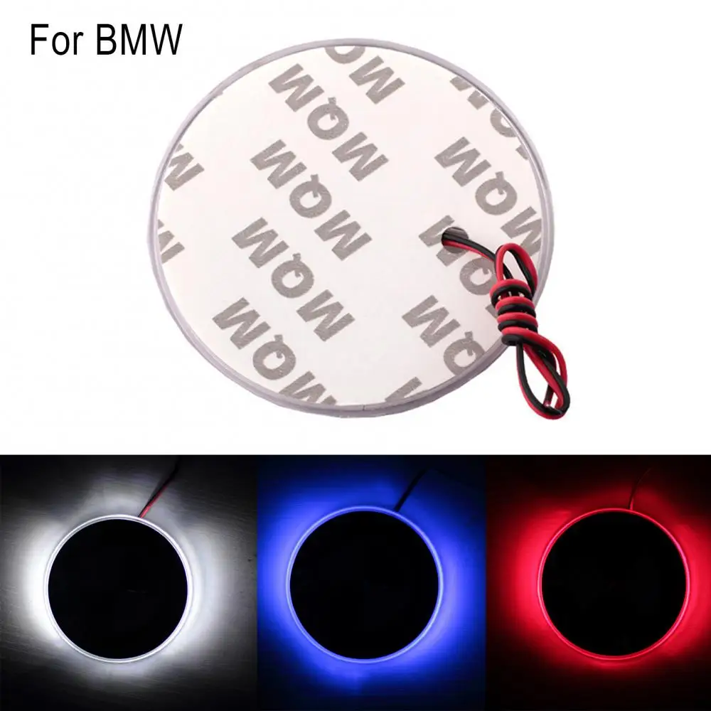 LED 2D Car Logo Rear Badge Side Light Sticker Emblem Tail Lamp Decor for BMW