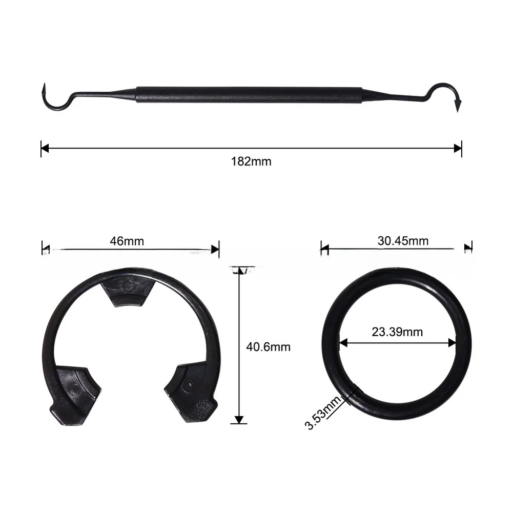 Black Rubber Water Valve Seal Kit 10 Pieces With Hook And Grease For Water Softener Repair Replacing 7337571 STD302213