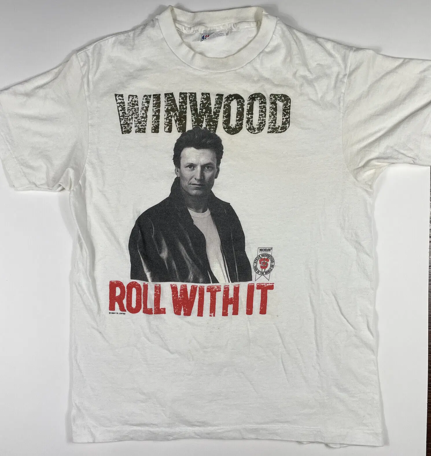 Винтажная 1988 Winwood Roll With It футболка большого размера