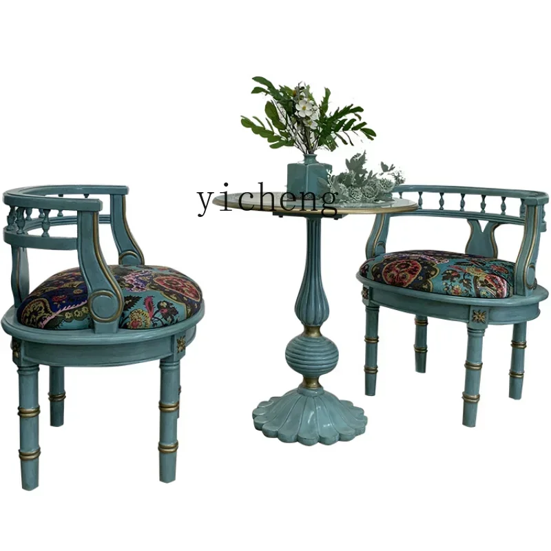 

Bedroom Balcony Small Sofa Leisure Chair a Double Chair Scene Coffee Shop Solid Wood Meeting Chair