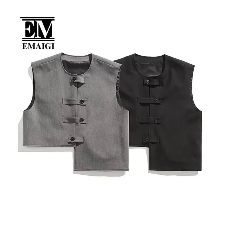 

Cityboy Summer Asymmetric Design Vest Men Streetwear Fashion Loose Casual Vintage Vest Women Sleeveless Jacket Waistcoat