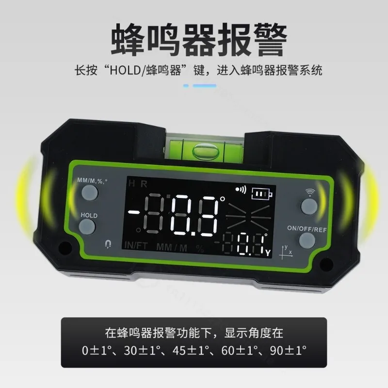 Blue Digital Inclinometer Box Magnetic Dual Axis Angle Finder High Precision Slope Measuring Tool Workshop Measuring Accessory