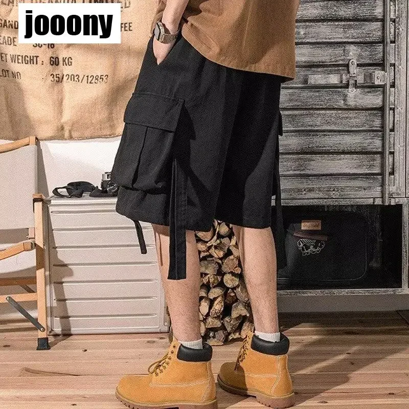 

Универсальные мужские шорты карго в японском стиле, длиной до колена, в стиле Харадзюку, летние, простые, уличные, новые, с карманами, свободного кроя