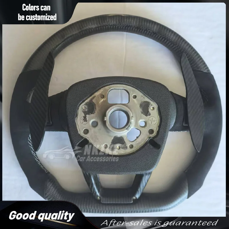 Carbon Fiber Steering Wheel, Suitable For Audi Q5L SQ5 Q7, With Buttons And Shift Paddles, Carbon Material Frame Car Accessories