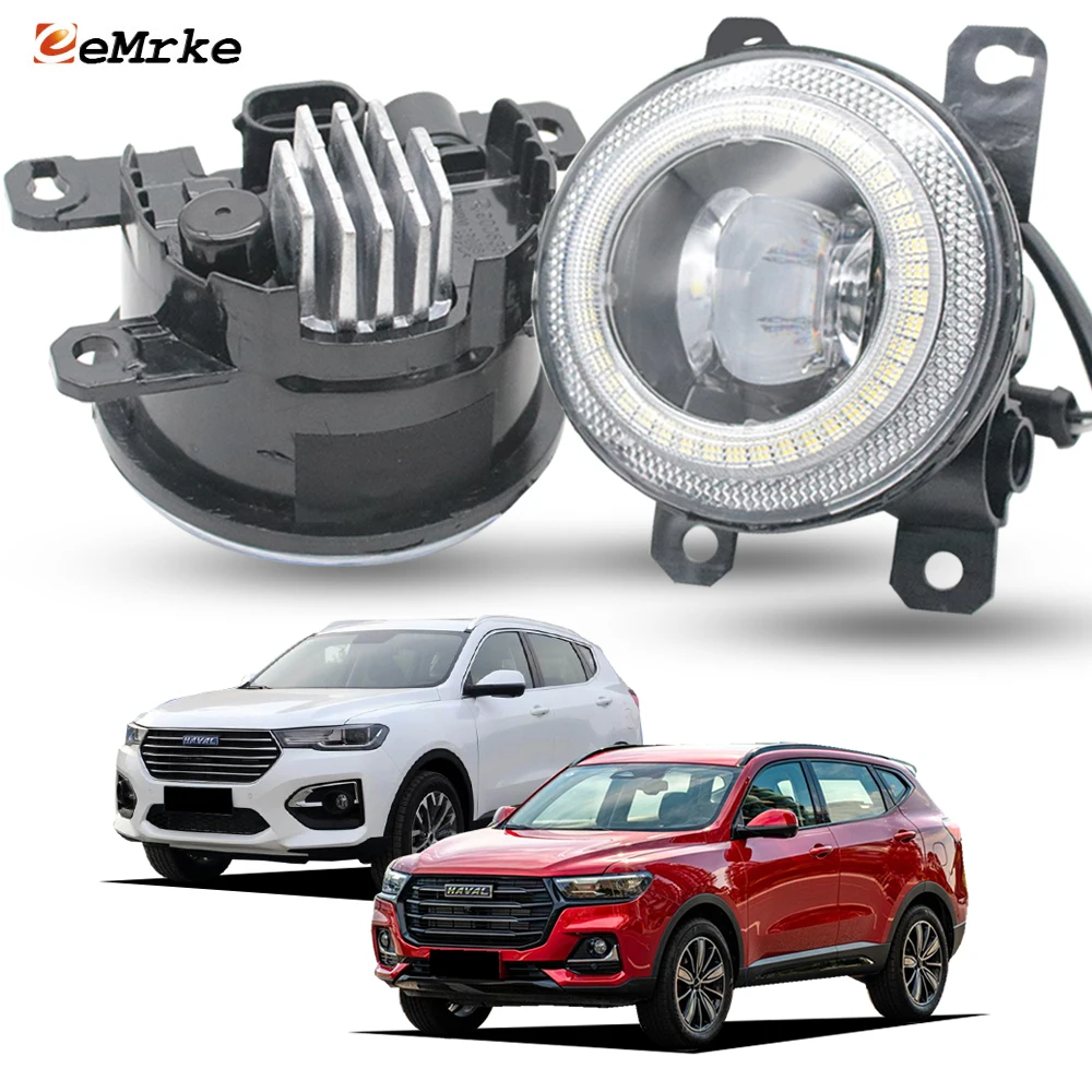 

Left or Right Front LED Fog Light for GWM Haval H6 2018 2019 2020 Fog Driving Lamp Lens Add Angel Eye DRL Aperture Accessories
