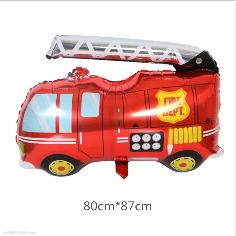 1PC Cartoon Car Fire Truck Aluminum Film Train Balloon Accessories Globos Children Gift Birthday Party Decoration