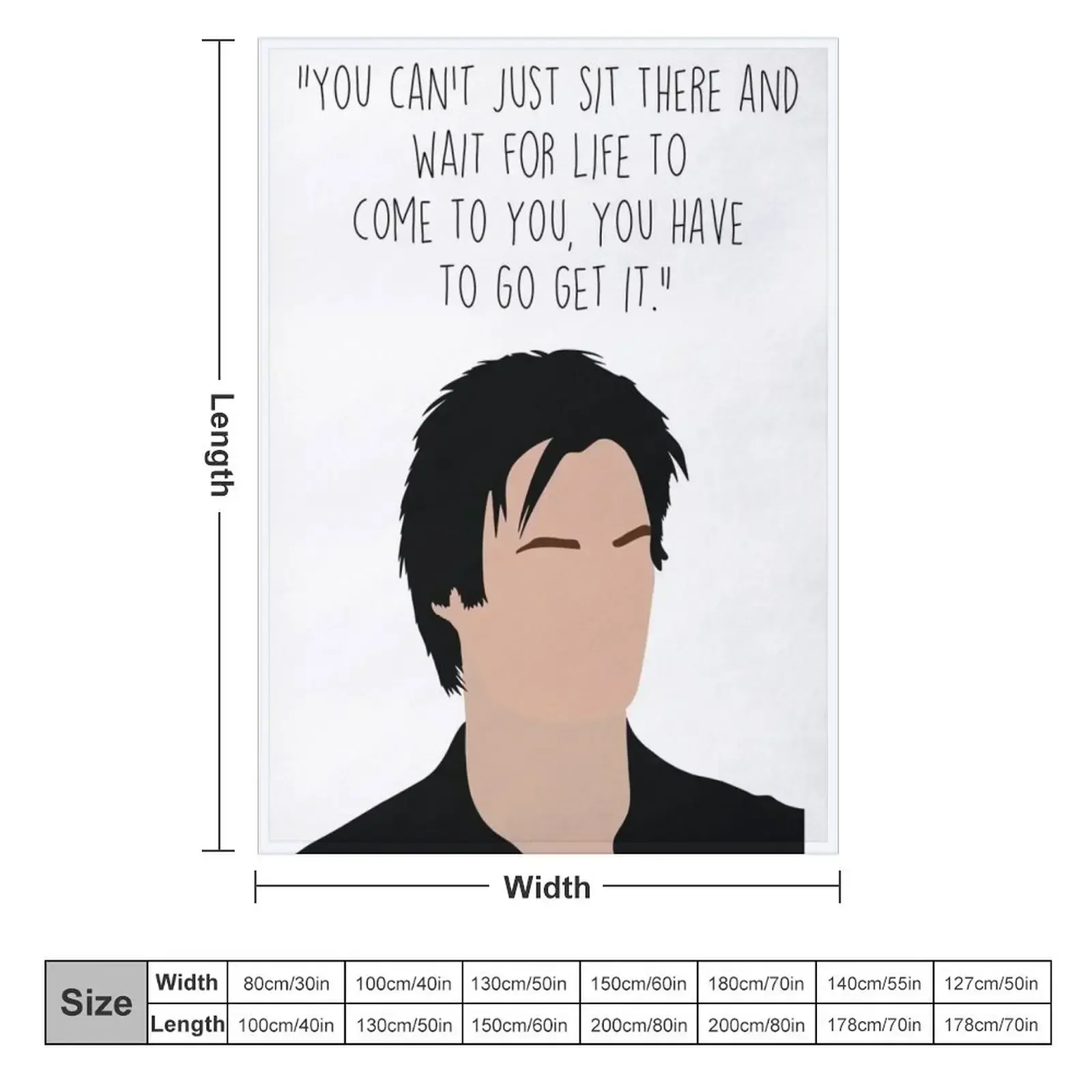 Damon Salvatore quote Throw Blanket couch cozy soft plush fuzzy picnic outdoor blanket