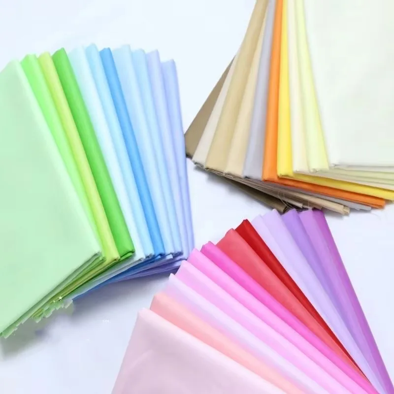 White/ Yellow/Pink/Green/Blue/Red Solid Color 100% Cotton Plain Quilting Fabric Clothes Home Textile Bedding Sewing Doll Cloth