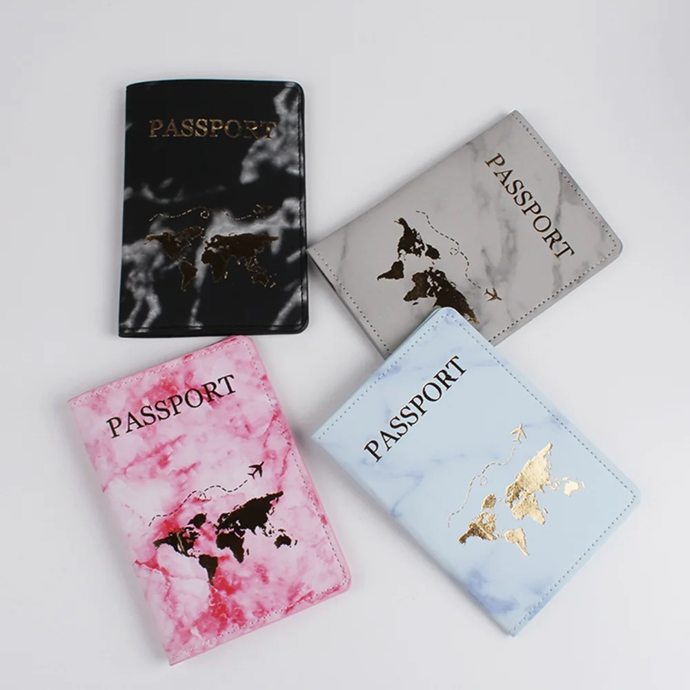 

New Passport Cover Pu Leather Marble Style Travel ID Credit Card Passport Holder Packet Wallet Purse Bags Pouch for Women Men