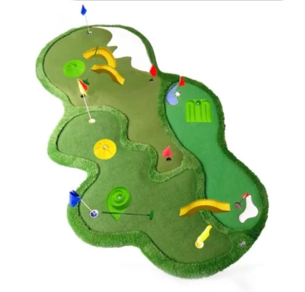 

Portable Golf Putting Green Mat Indoor Outdoor Practice Turf with Flags, Obstacles Sold Separately