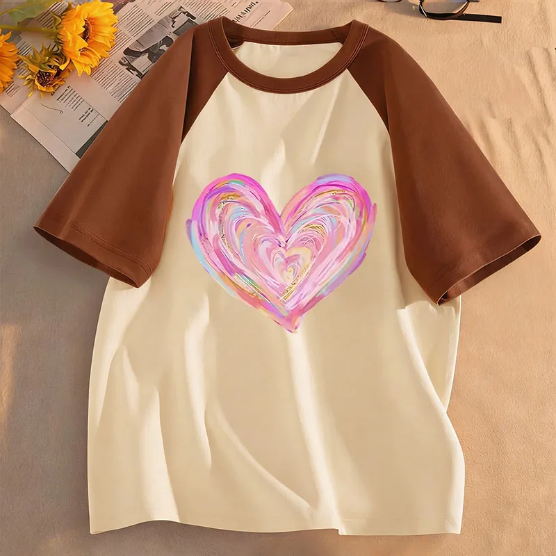 Artistic Love Heart Colorful Design Funny T Shirts Printed Kids Children's T-shirt Boys Girls Summer Spring Casual Top Tee Shirt