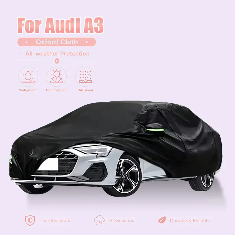 

For Audi A3 Full Car Cover Side Zipper Waterproof Dustproof Sun Protection Outdoor Exterior Accessories