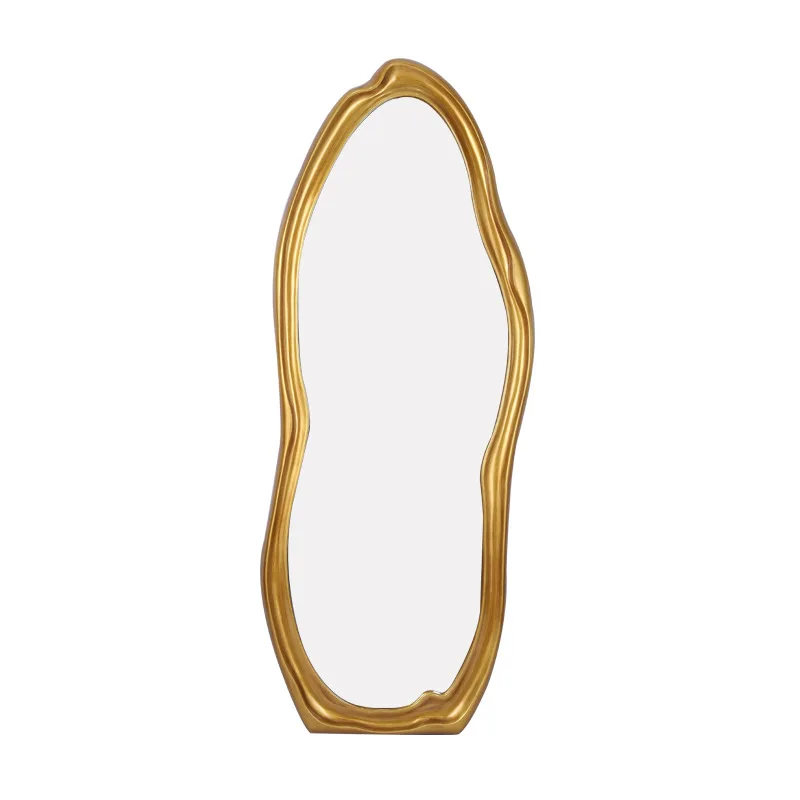 Simple wave full-body full-length mirror against the wall irregular, floor mirror light luxury floor-to-ceiling household decora